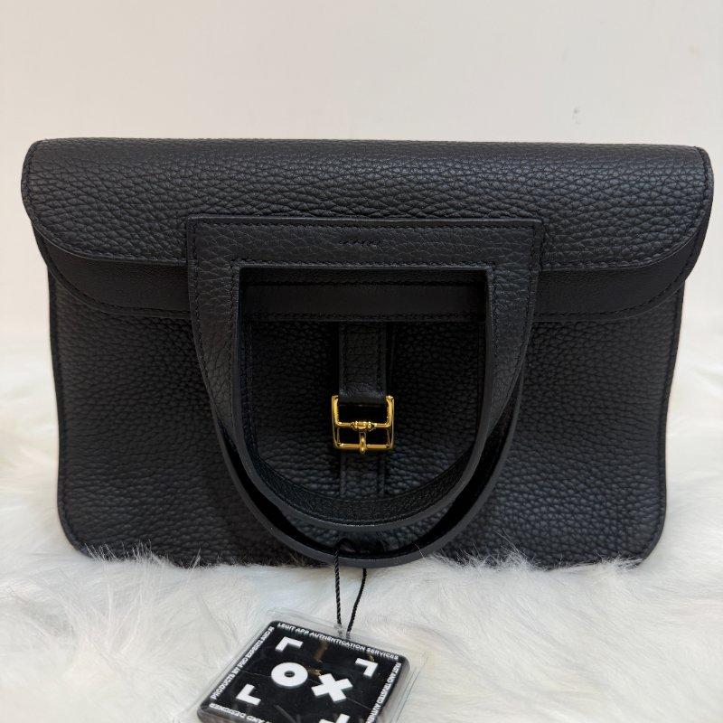 HERMES Halzan 25 - 黑金 W 25 x 17 x 8 cm 近新配件塵袋盒子-2