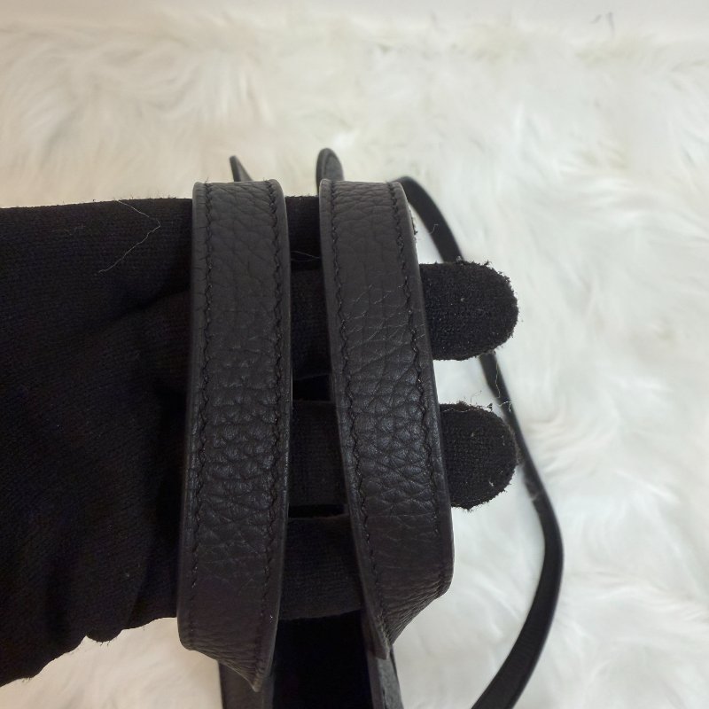 HERMES Halzan 25 - 黑金 W 25 x 17 x 8 cm 近新配件塵袋盒子-7
