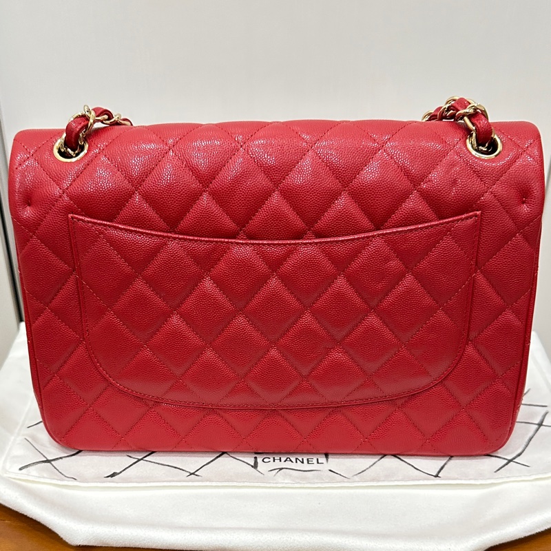 ꧁ Chanel 🖤COCO jumbo手提/肩帶斜背包🤍紅色金扣❤️ ꧂-2