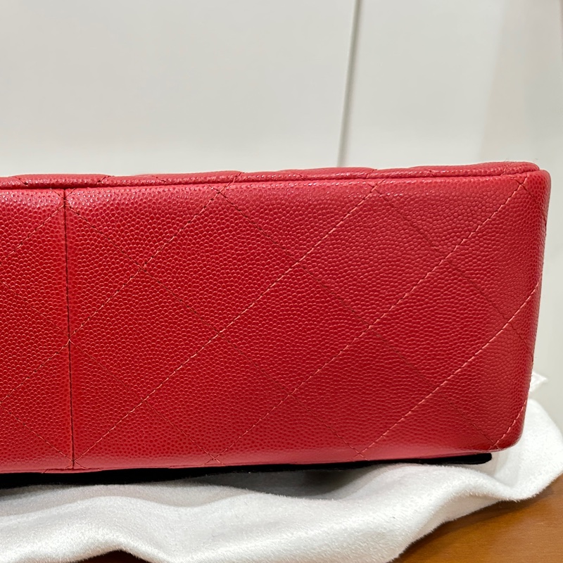 ꧁ Chanel 🖤COCO jumbo手提/肩帶斜背包🤍紅色金扣❤️ ꧂-10