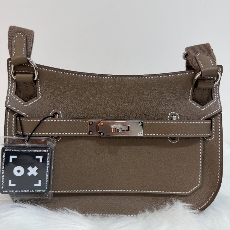 Hermes mini jypsiere 18大象灰銀釦 evercolor皮 W刻 近新配件盒子塵袋羊毛布購證-1