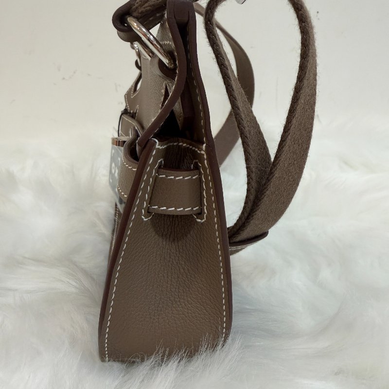 Hermes mini jypsiere 18大象灰銀釦 evercolor皮 W刻 近新配件盒子塵袋羊毛布購證-3