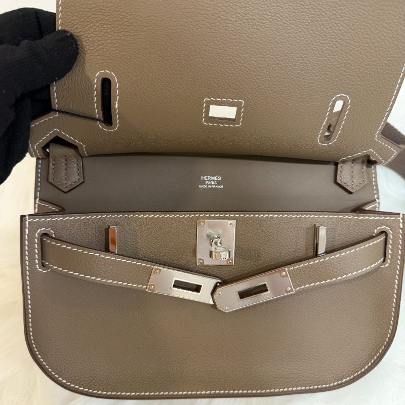 Hermes mini jypsiere 18大象灰銀釦 evercolor皮 W刻 近新配件盒子塵袋羊毛布購證-7