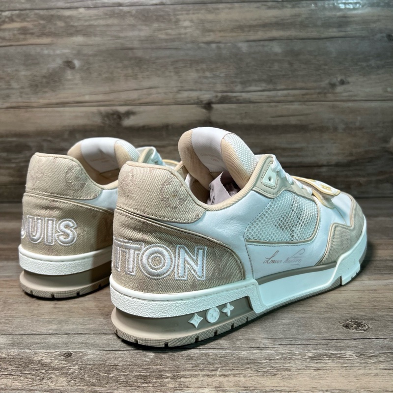 Louis Vuitton路易威登 trainer 魔術貼 卡其色 灰白 41碼-2