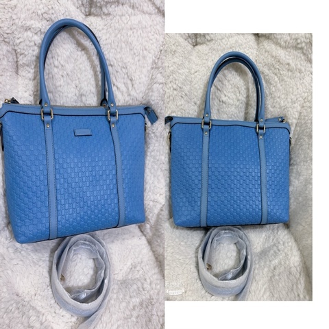 全新Gucci寶寶藍手提肩背包（全真皮）