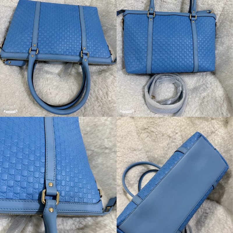 全新Gucci寶寶藍手提肩背包(全真皮)-1