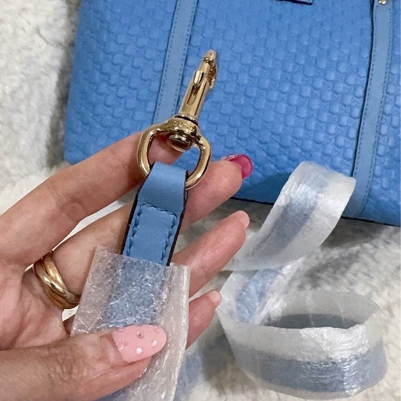 全新Gucci寶寶藍手提肩背包(全真皮)-12