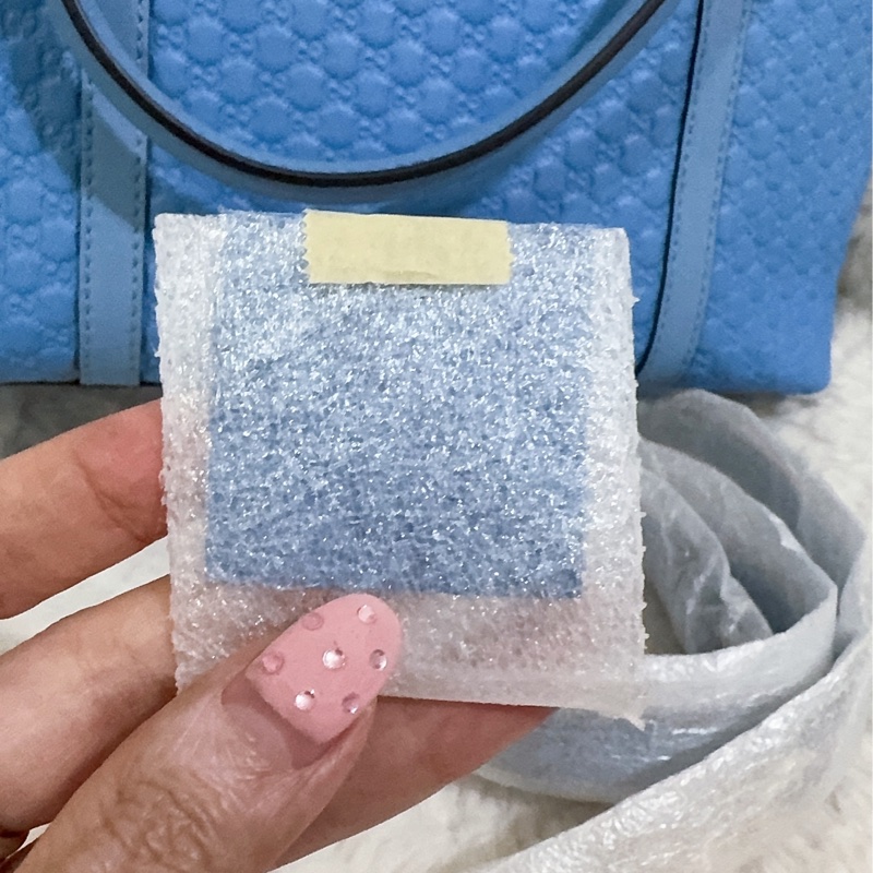 全新Gucci寶寶藍手提肩背包(全真皮)-15