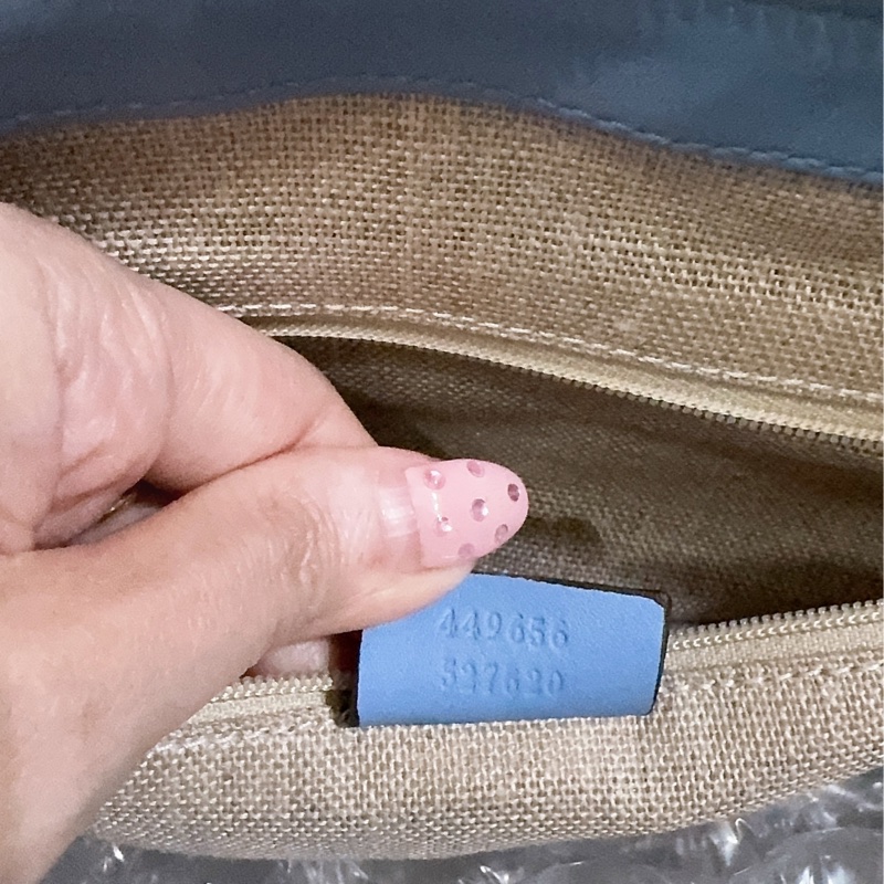 全新Gucci寶寶藍手提肩背包(全真皮)-20