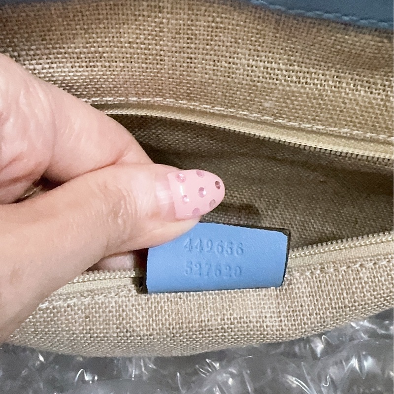 全新Gucci寶寶藍手提肩背包(全真皮)-21