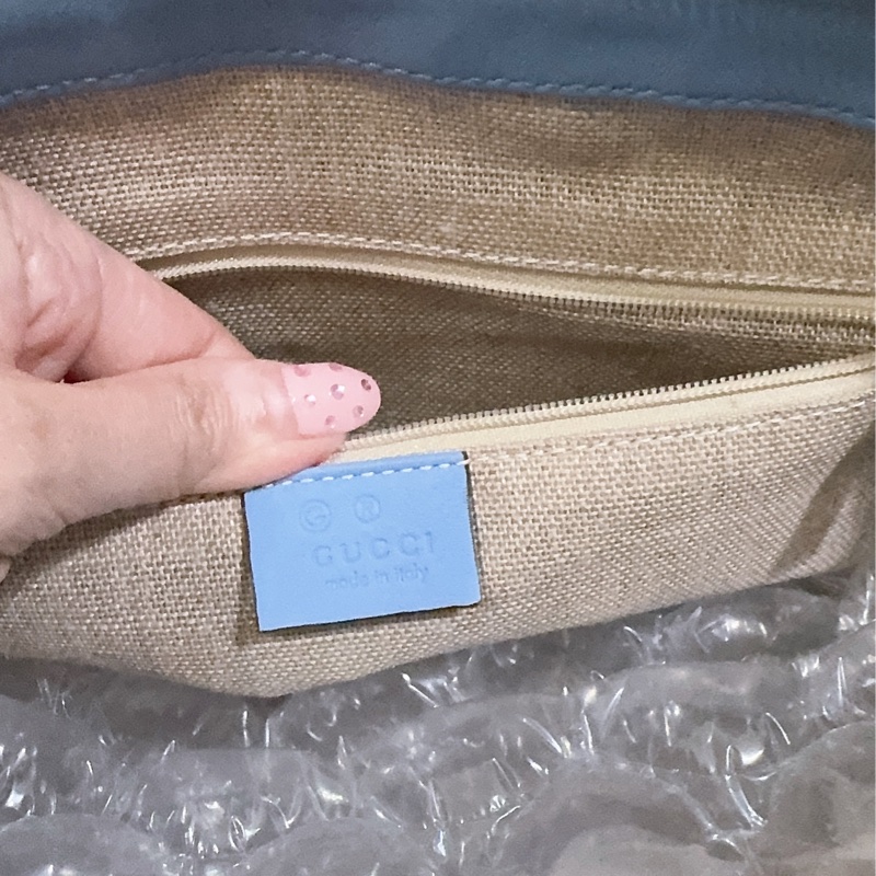 全新Gucci寶寶藍手提肩背包(全真皮)-22
