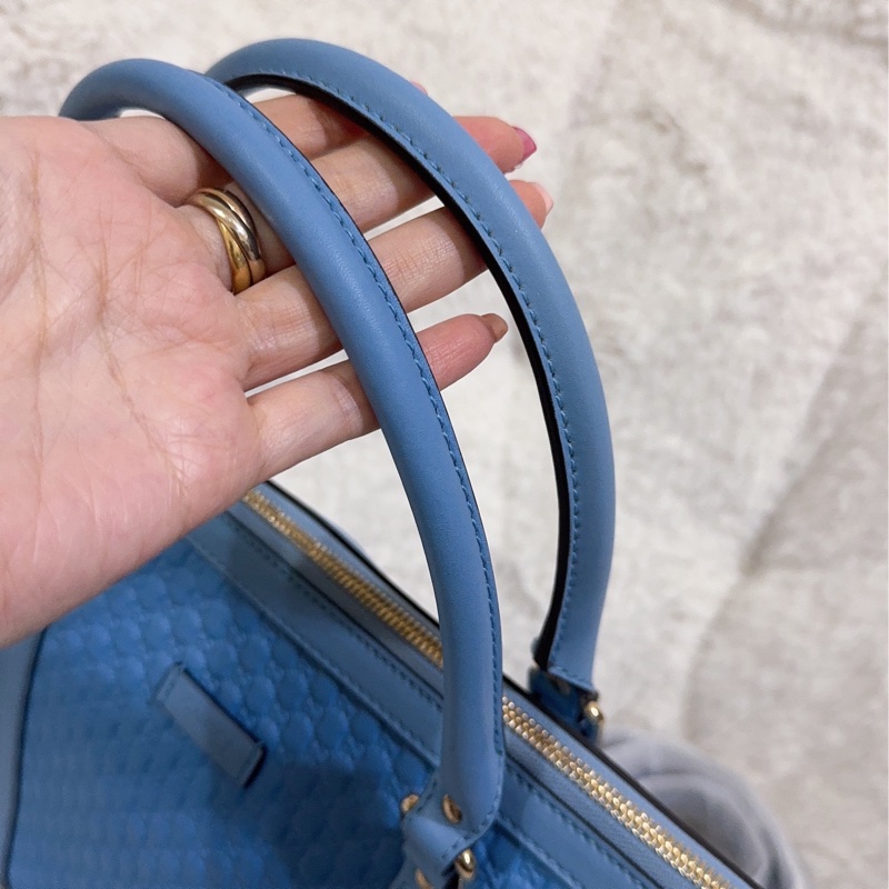 全新Gucci寶寶藍手提肩背包(全真皮)-32