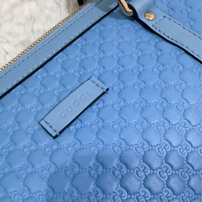 全新Gucci寶寶藍手提肩背包(全真皮)-34