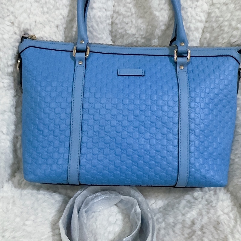 全新Gucci寶寶藍手提肩背包(全真皮)-39