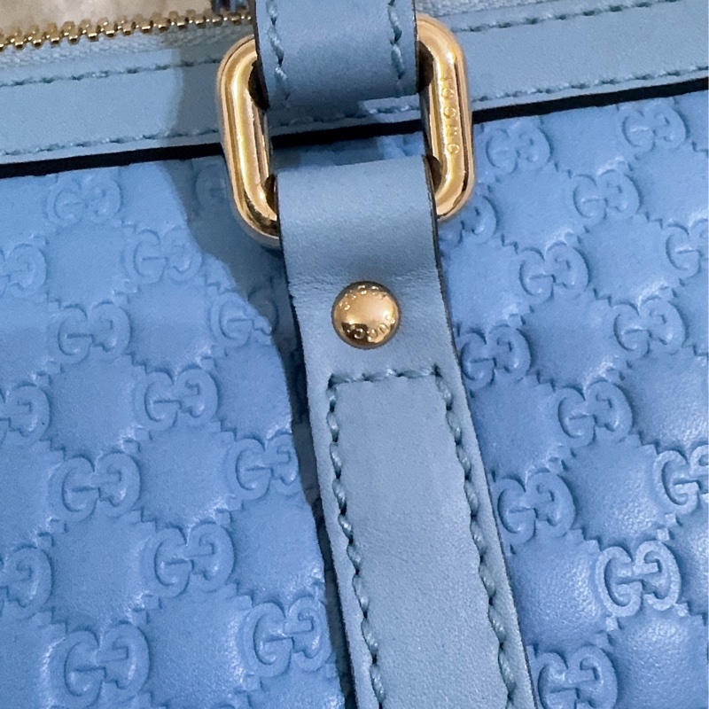 全新Gucci寶寶藍手提肩背包(全真皮)-45