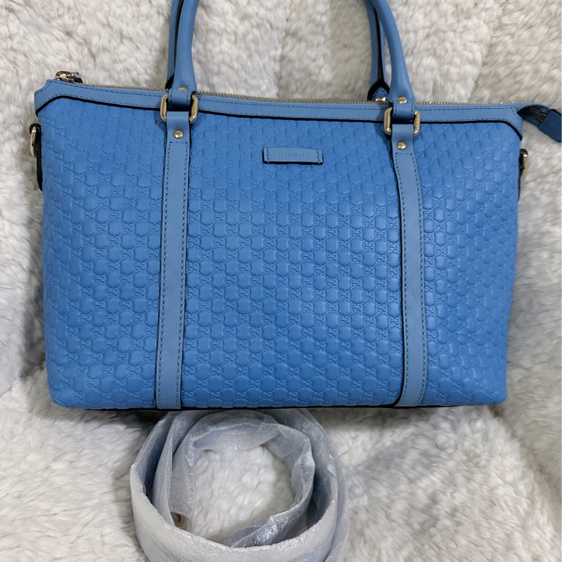 全新Gucci寶寶藍手提肩背包(全真皮)-54