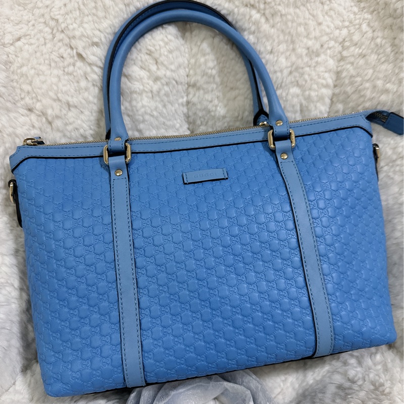 全新Gucci寶寶藍手提肩背包(全真皮)-56