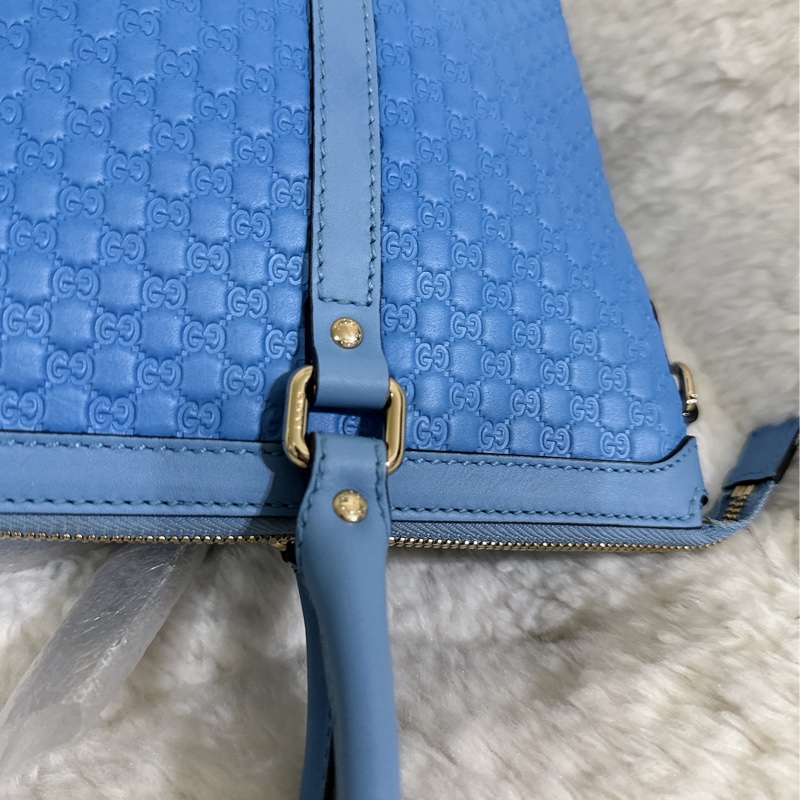 全新Gucci寶寶藍手提肩背包(全真皮)-58