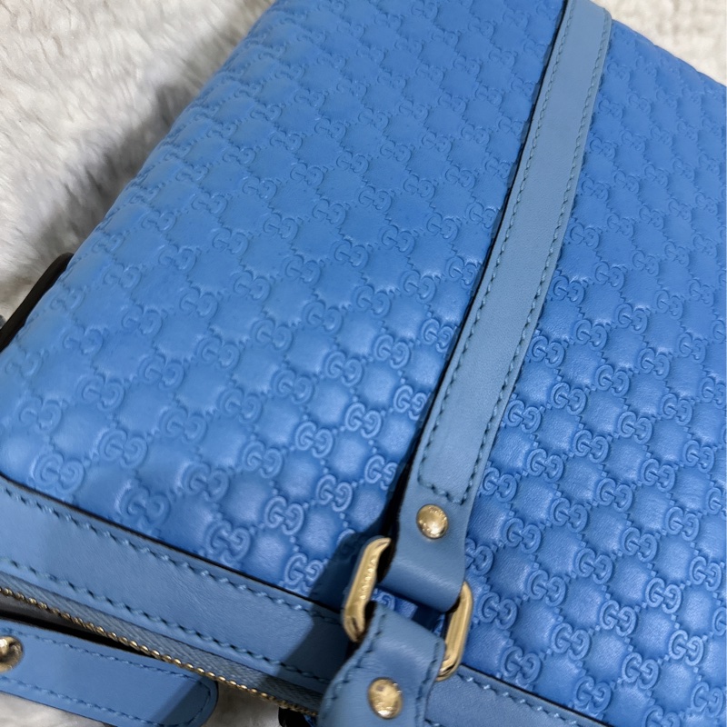 全新Gucci寶寶藍手提肩背包(全真皮)-59