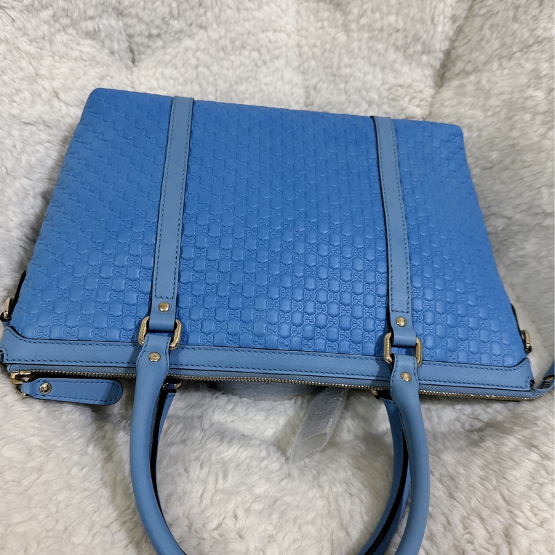 全新Gucci寶寶藍手提肩背包(全真皮)-61