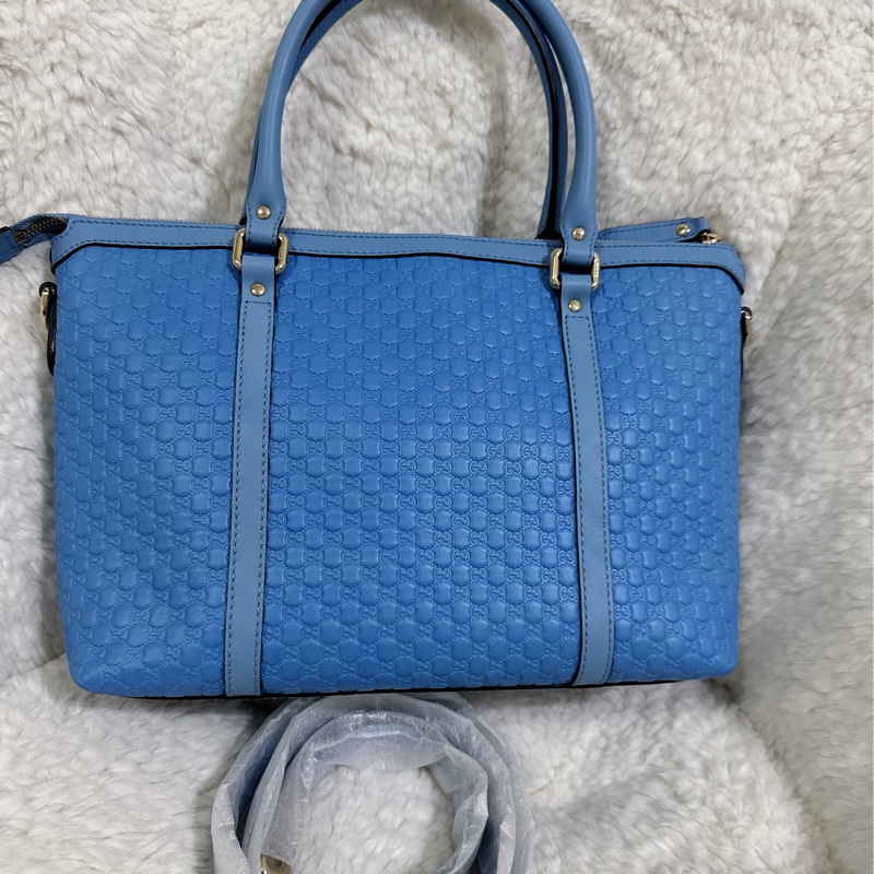 全新Gucci寶寶藍手提肩背包(全真皮)-62