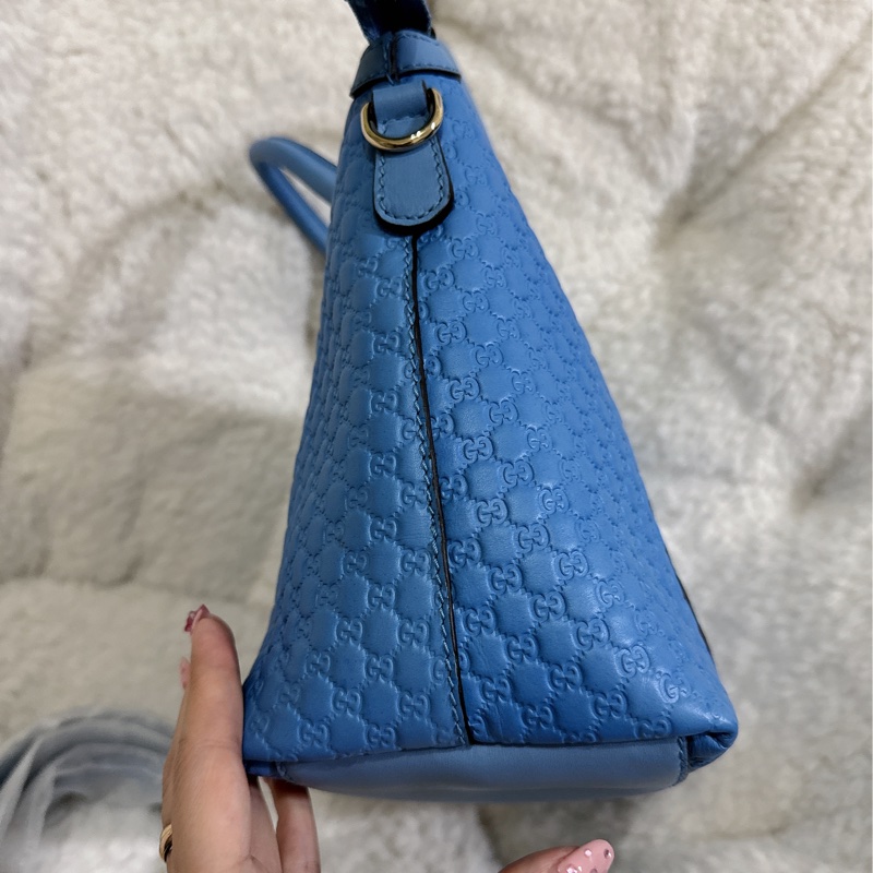 全新Gucci寶寶藍手提肩背包(全真皮)-63