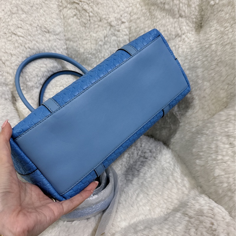 全新Gucci寶寶藍手提肩背包(全真皮)-67
