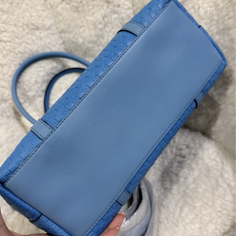 全新Gucci寶寶藍手提肩背包(全真皮)-68