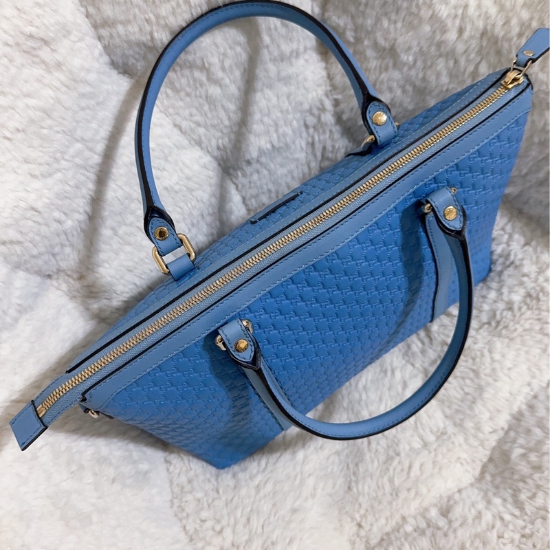 全新Gucci寶寶藍手提肩背包(全真皮)-71