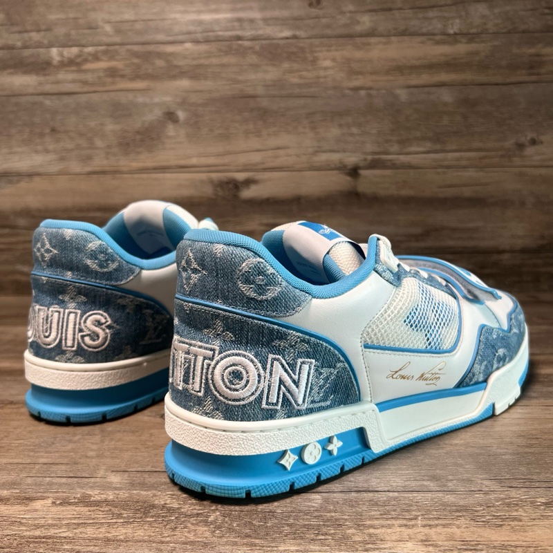 LV路易威登 trainer 北卡藍 白藍 魔術貼 牛仔 42.5碼-2