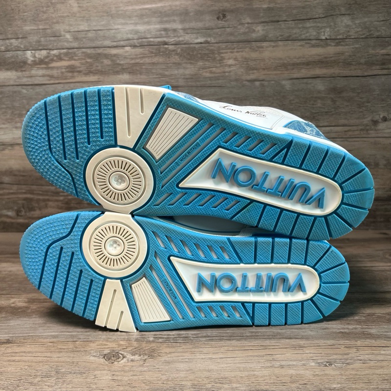 LV路易威登 trainer 北卡藍 白藍 魔術貼 牛仔 42.5碼-9