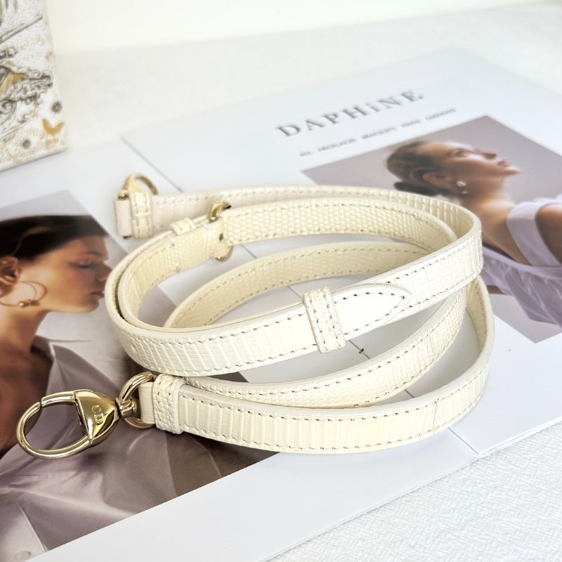 DIOR Lady dior蜥蜴皮戴妃包 - mini米白金-14