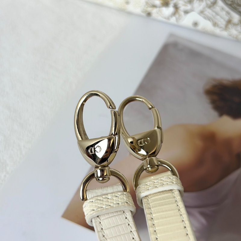 DIOR Lady dior蜥蜴皮戴妃包 - mini米白金-15