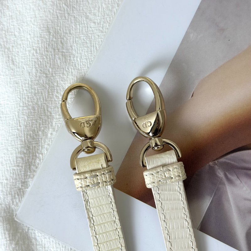 DIOR Lady dior蜥蜴皮戴妃包 - mini米白金-16