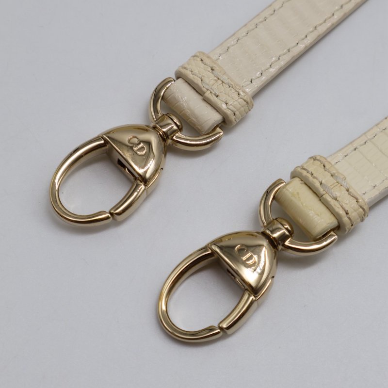 DIOR Lady dior蜥蜴皮戴妃包 - mini米白金-15