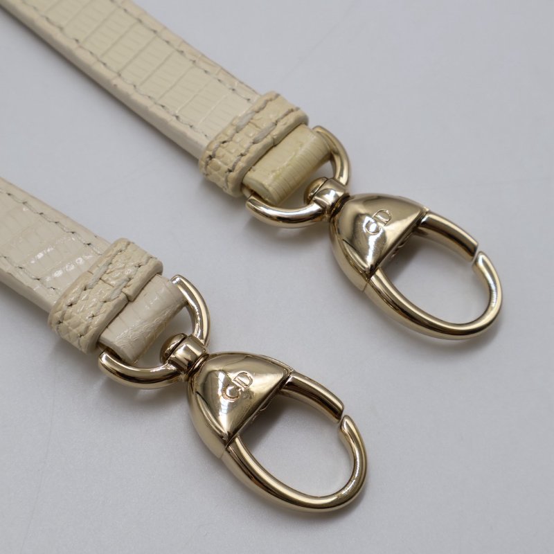 DIOR Lady dior蜥蜴皮戴妃包 - mini米白金-16