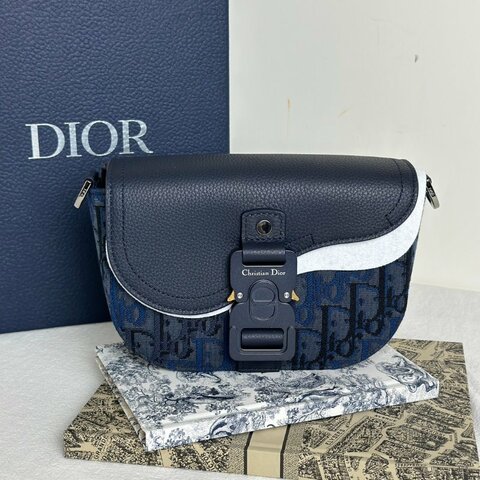 DIOR Saddle郵差馬鞍包 - mini深藍