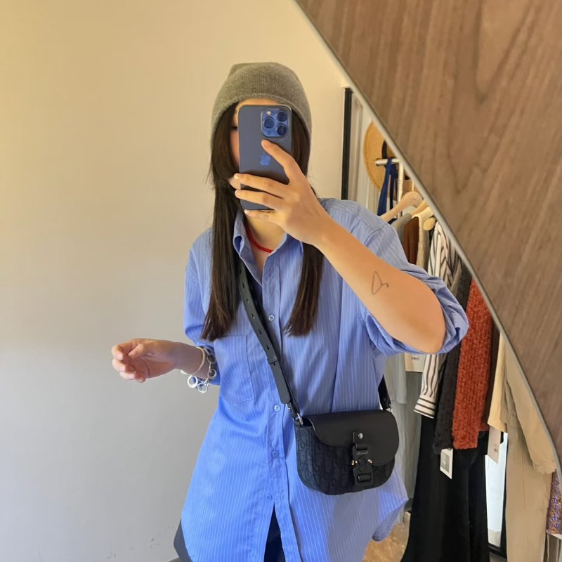 DIOR Saddle郵差馬鞍包 - mini深藍-11