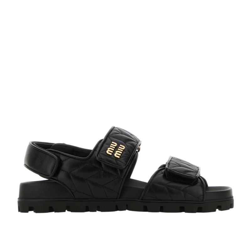 Miu Miu 女士 絎縫細節涼鞋35 35.5 36 36.5 37 37.5 38 38.5 39 40 41碼-4