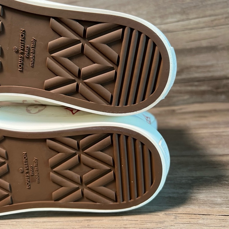 LV路易威登 Tattoo 白紅 logo滿印 老花 高幫休閒板鞋 41碼-6