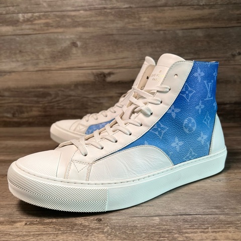 LV Tattoo Monogram Clouds 白藍帆布 高幫 休閒板鞋41碼