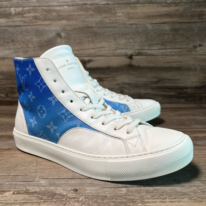LV Tattoo Monogram Clouds 白藍帆布 高幫 休閒板鞋41碼-1