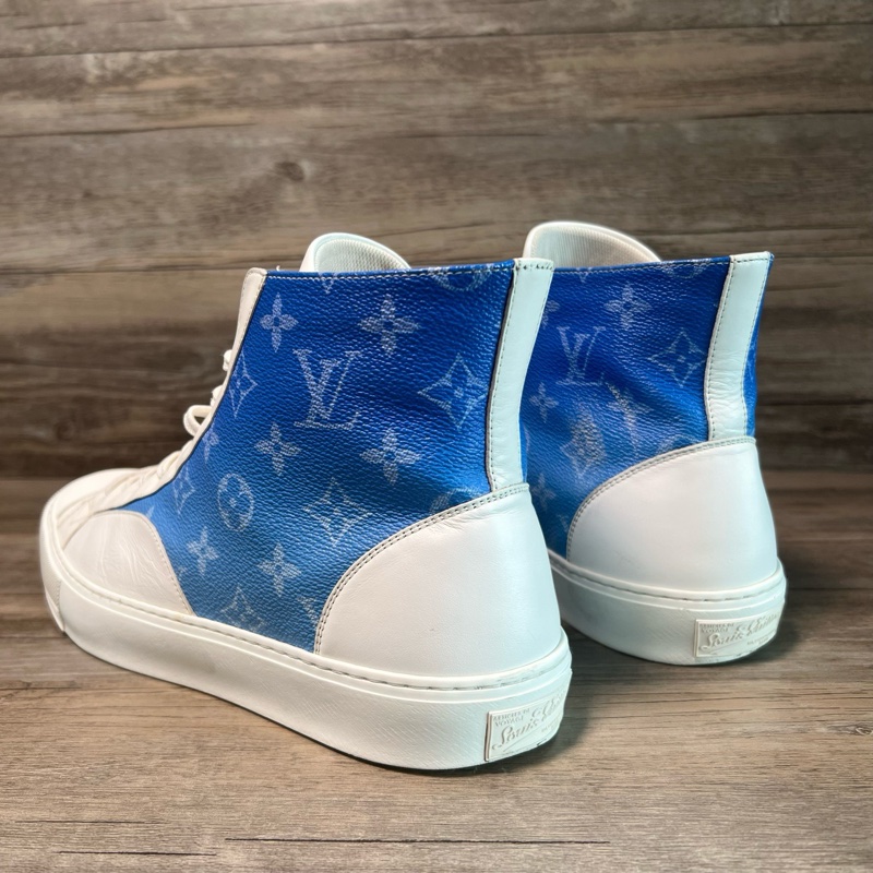 LV Tattoo Monogram Clouds 白藍帆布 高幫 休閒板鞋41碼-3