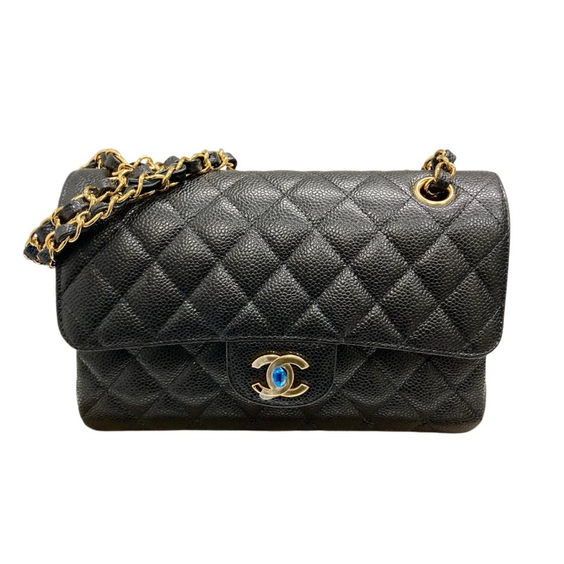 CHANEL 香奈兒 A01113 CLASSIC FLAP BAG 翻蓋肩背包 荔枝牛皮 黑色 金釦-0