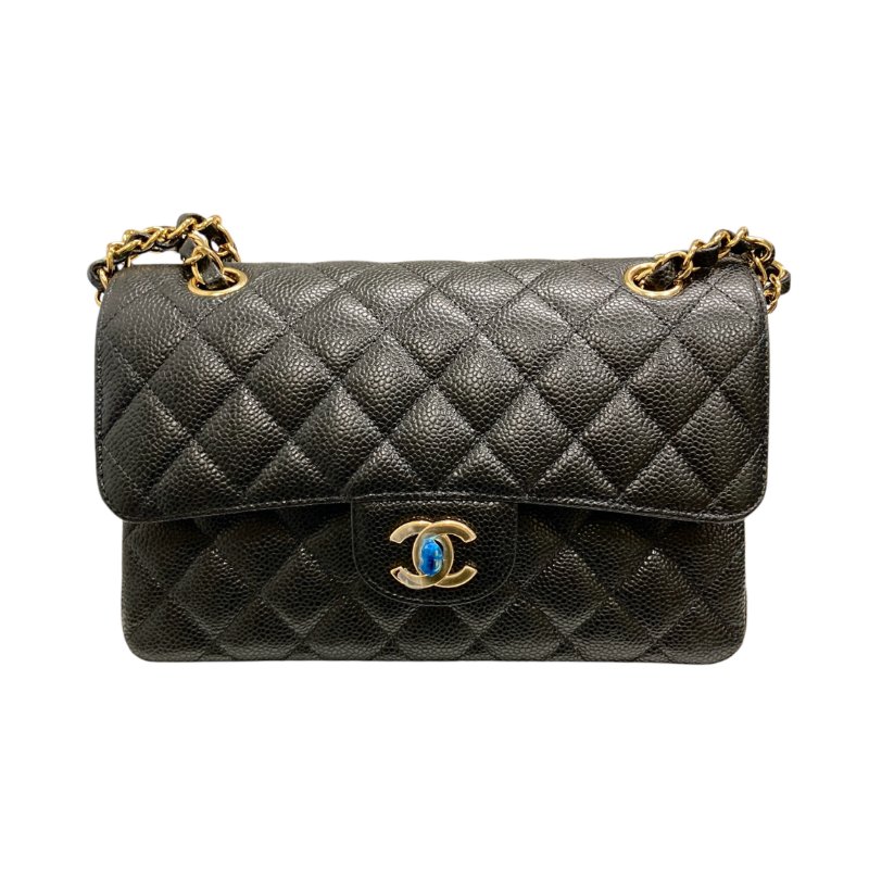 CHANEL 香奈兒 A01113 CLASSIC FLAP BAG 翻蓋肩背包 荔枝牛皮 黑色 金釦-1
