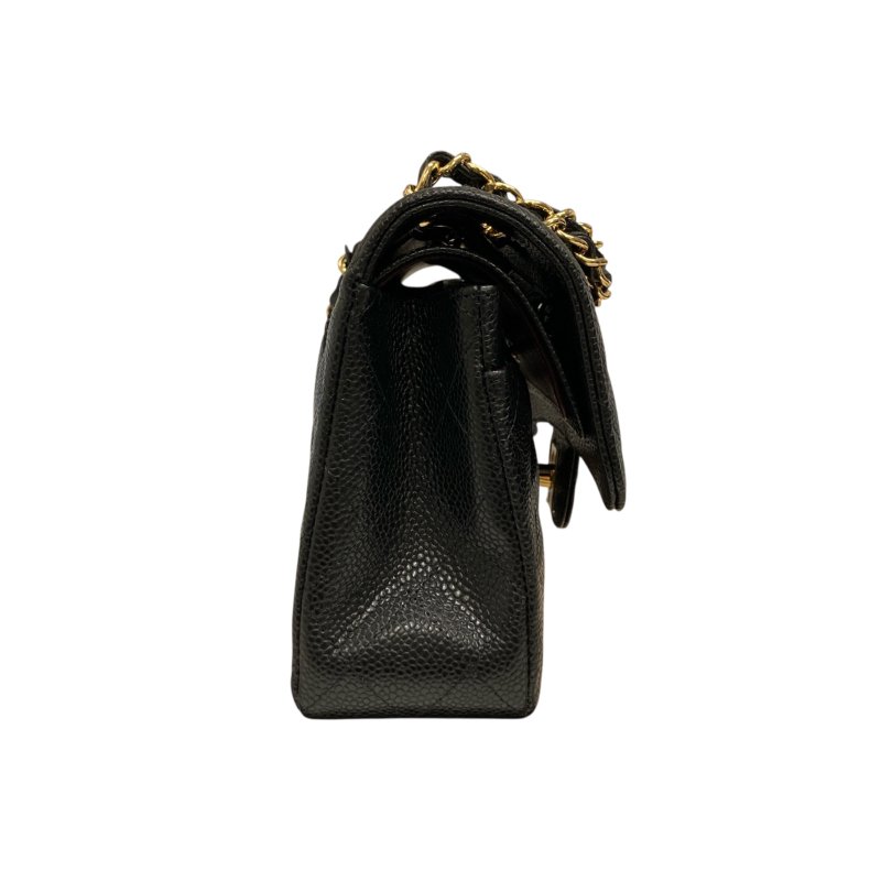 CHANEL 香奈兒 A01113 CLASSIC FLAP BAG 翻蓋肩背包 荔枝牛皮 黑色 金釦-4