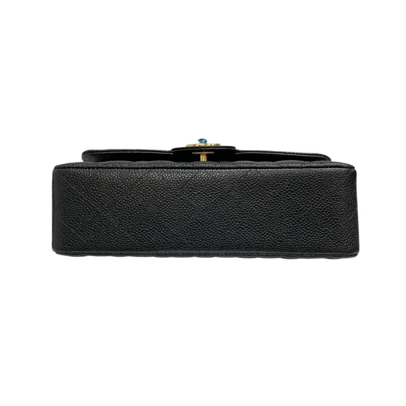 CHANEL 香奈兒 A01113 CLASSIC FLAP BAG 翻蓋肩背包 荔枝牛皮 黑色 金釦-5