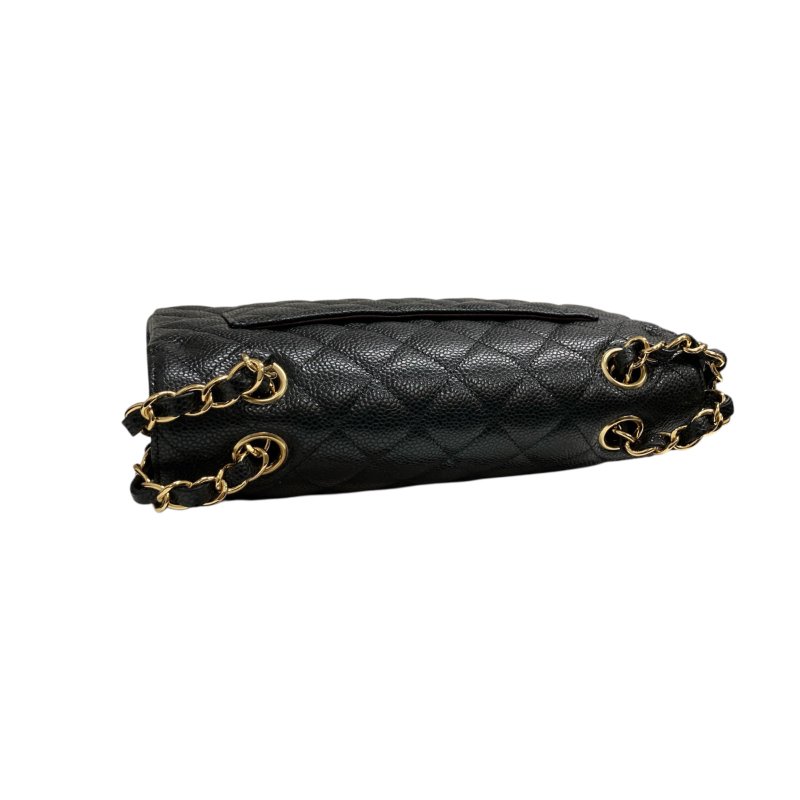 CHANEL 香奈兒 A01113 CLASSIC FLAP BAG 翻蓋肩背包 荔枝牛皮 黑色 金釦-6