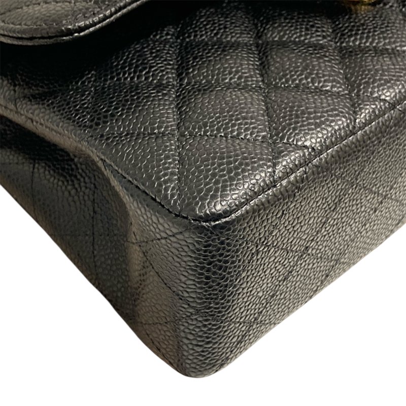 CHANEL 香奈兒 A01113 CLASSIC FLAP BAG 翻蓋肩背包 荔枝牛皮 黑色 金釦-7