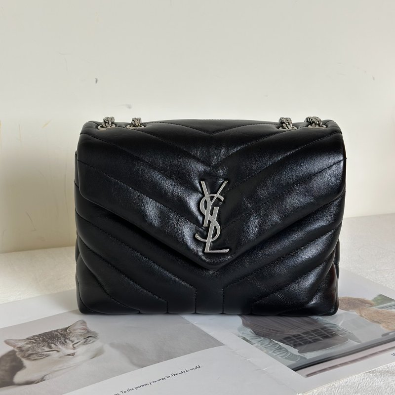 YSL Loulou方胖子 - 小號黑銀-0